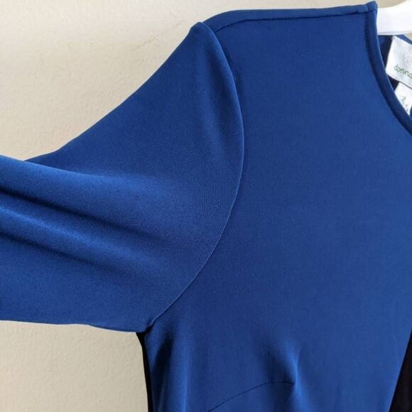 Donna Morgan Sheath Dress Women's Size 2 Blue Green Black Colorblock Work Party - Picture 6 of 9